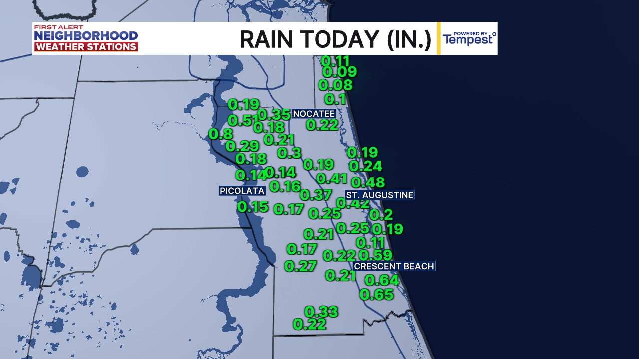 First Alert Neighborhood Weather Stations - St. Johns - Rain Today
