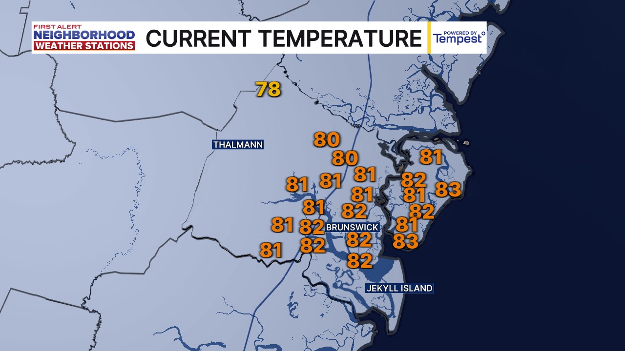 First Alert Neighborhood Weather Stations - Glynn - Current Temperature