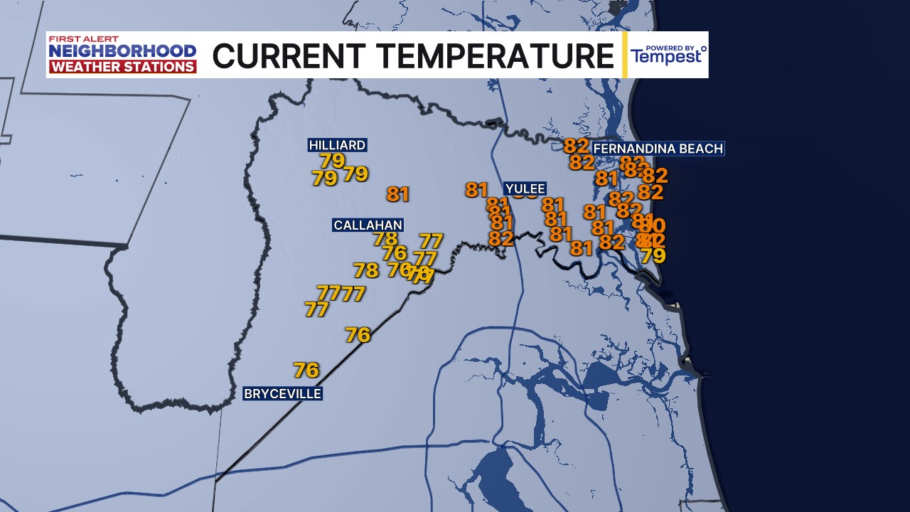 First Alert Neighborhood Weather Stations - Nassau - Current Temperature