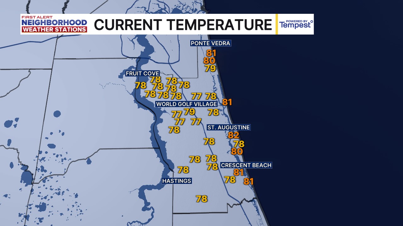 First Alert Neighborhood Weather Stations - St. Johns - Current Temperature